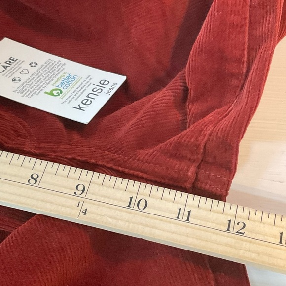 Kensie Jeans Corduroy High Rise Wide Leg Rust Red Brown Kaya Size 29 NWT - Picture 10 of 11